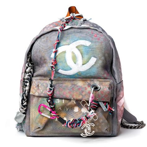 fake backpack chanel|authentic chanel graffiti backpack.